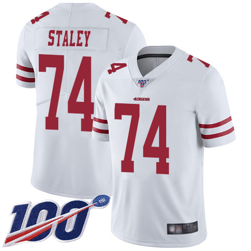 San Francisco 49ers Limited White Men Joe Staley Road NFL Jersey #74 100th Season Vapor Untouchable